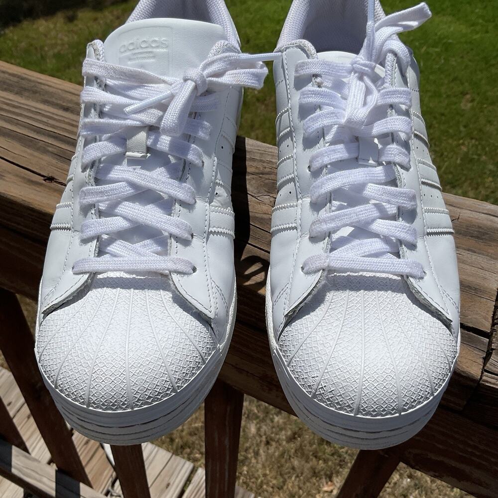 Adidas Superstar All White Mens Shoes Size 11 - Picture 2 of 12